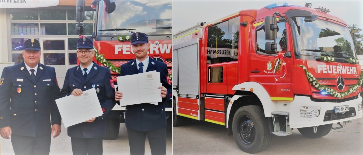 Ehrung für langjährigen Feuerwehrdienst und Fahrzeugsegnung
